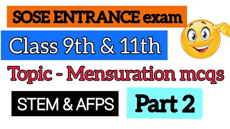 Sose Entrance Exam Preparation For Stem And Afps Mensuration Topic