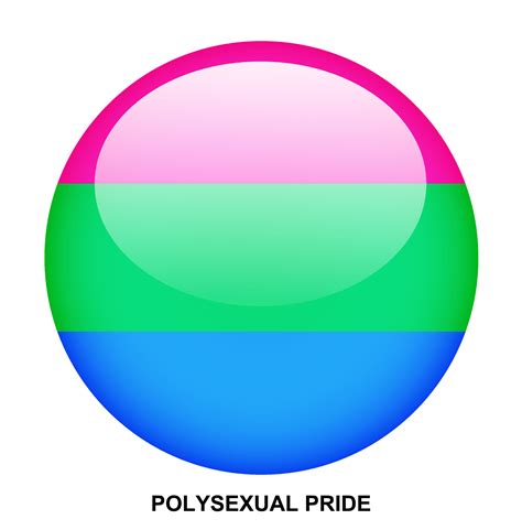 Polysexual Pride Flag Button On White Background 46467699 Vector Art At