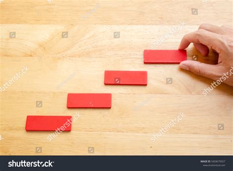 hand arranging  steps wood block stock photo  shutterstock