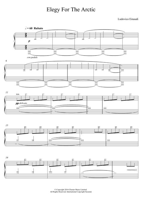 Ludovico Einaudi Elegy For The Arctic Sheet Music Notes Download Printable Pdf Score 125785