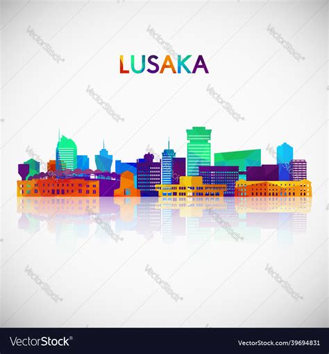 Lusaka Skyline Silhouette In Colorful Geometric Vector Image