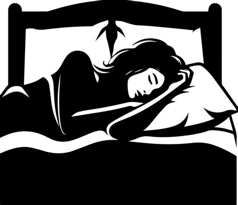 Una niña durmiendo en la silhueta vectorial de la cama 2 Vector Premium