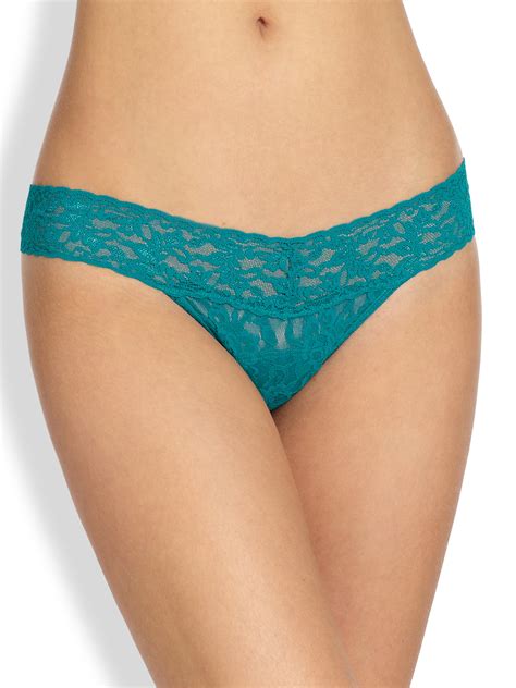 Hanky Panky Low Rise Lace Thong In Blue TEAL Lyst