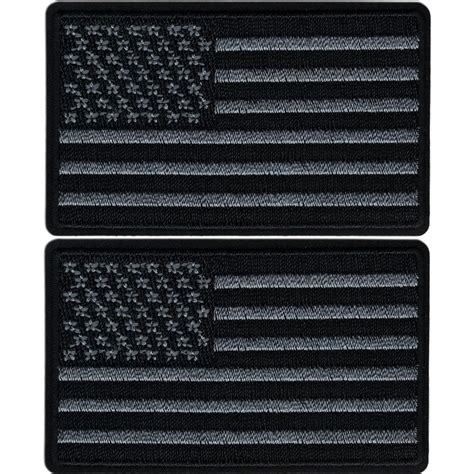 Black American Flag Patches 2 Pack Iron On Usa Patch Set Of United States Of America Flag Us