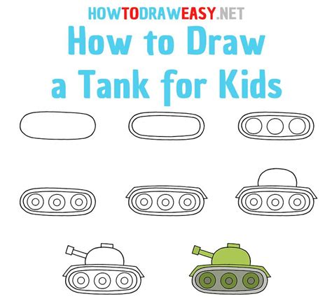 How to draw a tank for kids – Artofit