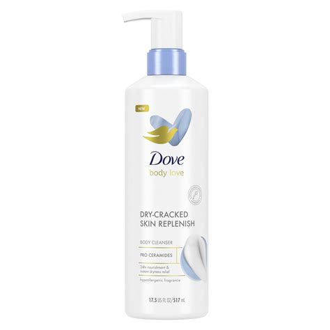 Dove Body Love Sensitive Wash For Dry Cracked Skin Replenish Women S Daily Body Scrub Cleanser