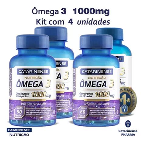 Ômega 3 1000mg 240 Caps Catarinense Pharma Kit 4 Unidades Frete grátis