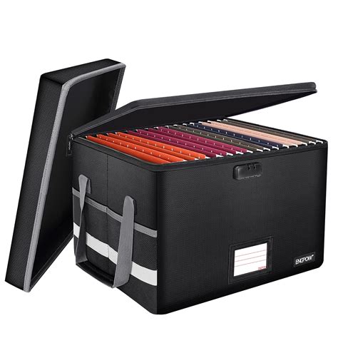 Fireproof File Box With Lockengpow Locking File Box With Lid