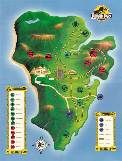 El Mapa De Parque Jurásico Parque Jurásico Dinosaurios De Jurassic Park Jurasico