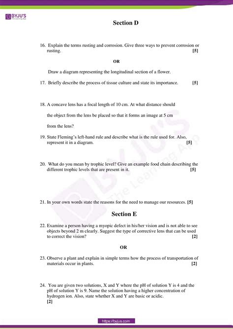 Cbse Class 10 Science Sample Paper Set 4 Download Pdf