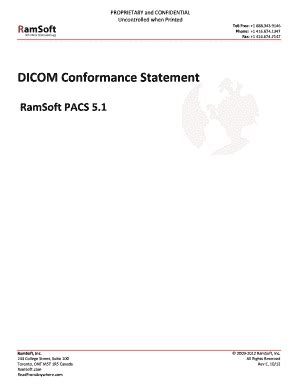 Fillable Online DICOM Conformance Statement Ramsoft Fax Email