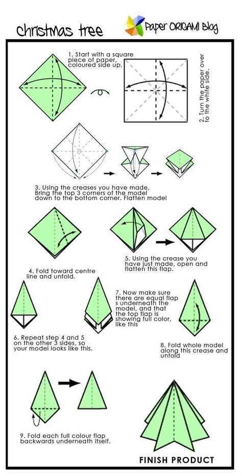 Christmas Origami Pine Tree Paper Origami Guide Christmas Origami