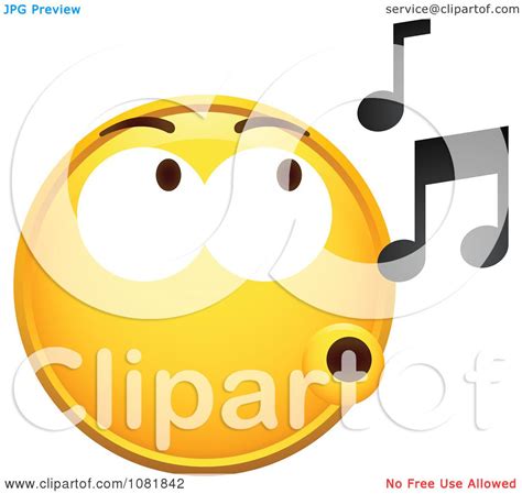 Clipart Yellow Smiley Emoticon Face Whistling Royalty Free Vector