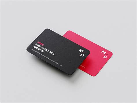 Free rounded business cards mockup - Mockups Design