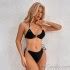 Sexy métal bouton rassembler Bikini deux pièces ensemble licou cou