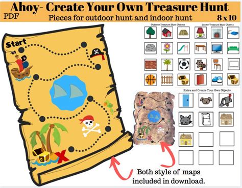 Treasure Map Pirate Map DIGITAL DOWNLOAD // Printable - Etsy España