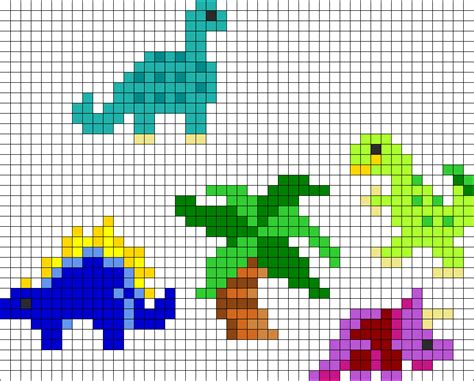 Dinosaurs Playset Perler Bead Pattern Bead Sprites Animals Fuse