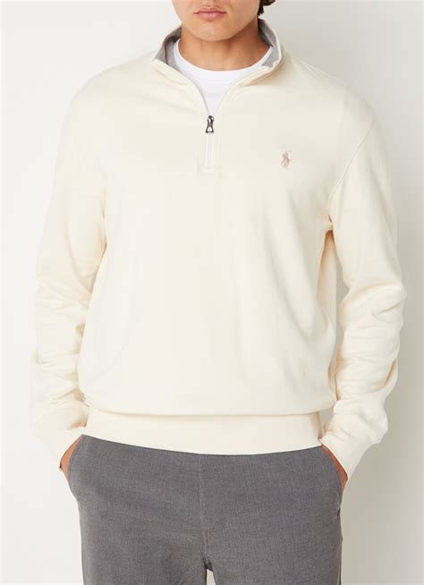 Ralph Lauren Sweater Met Halve Rits En Logoborduring • Guide Cream