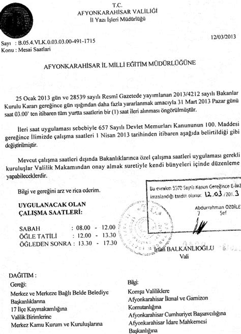 Mesai Saatleri 1 Nisan da Değişiyor Memurlar Net