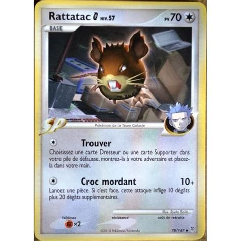 Carte Pokémon 78 147 Rattatac 70 PV Série Platine VS NEUF FR