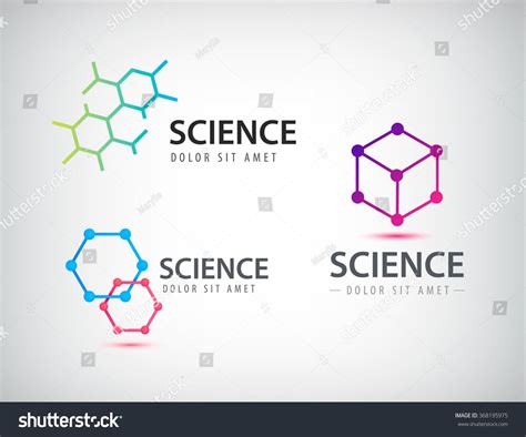 Vector Set Of Science Logos Biology Physics Chemistry Logo