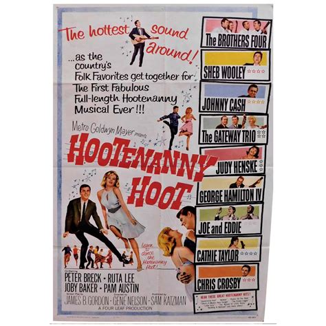 "Hootenanny Hoot" 1963 Folk Rock Music Original Movie Poster Johnny Cash at 1stDibs | hootenanny ...