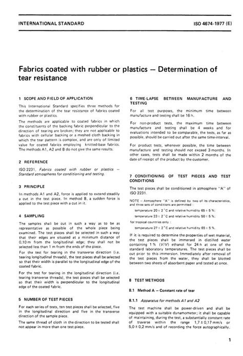 Iso Fabrics Coated With Rubber Or Plastics Determination