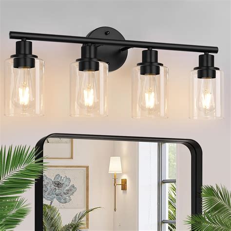 Light Bathroom Light Fixtures Matte Black Modern Vanity Lights Over