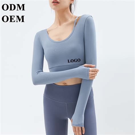 Yoga Long Sleeves Crop Top Gym Sportwear Clothing Female Gym Wear Woman Fitness Workout Tops For