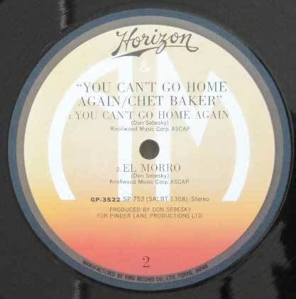 Chet Baker You Cant Go Home Again LP Jazz ジャズ A M ジャズ一般 売買されたオークション