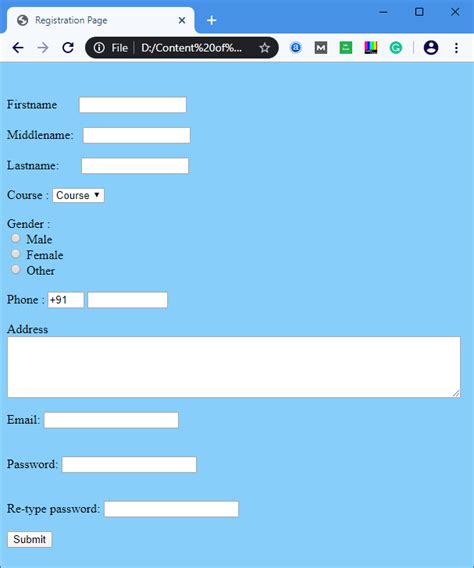 How To Design A Registration Form Using Html And Css My Bios