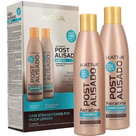 Kativa Post Alisado Kit Pour Cheveux Lissage Br Silien Shampooing Et