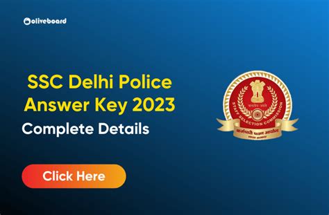 SSC Delhi Police Answer Key 2023 Out, Direct Link to Download