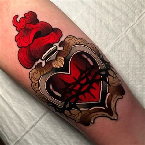 60 Sacred Heart Tattoos A Symbolism Of Love And Devotion Art And Design