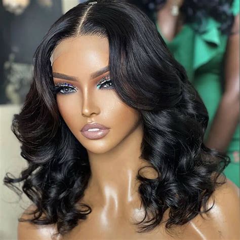 Glueless Loose Wave Short Wig Middle Part Recool Hair In 2024 Human