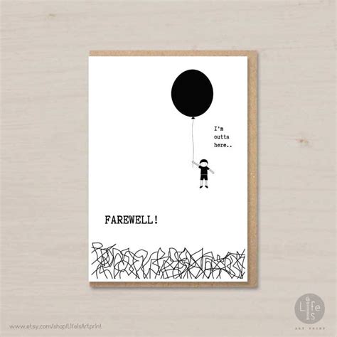 Funny Farewell Card Printable Farewell I'm Outta Here.. Goodbye Card, Leaving Card, Moving Card ...