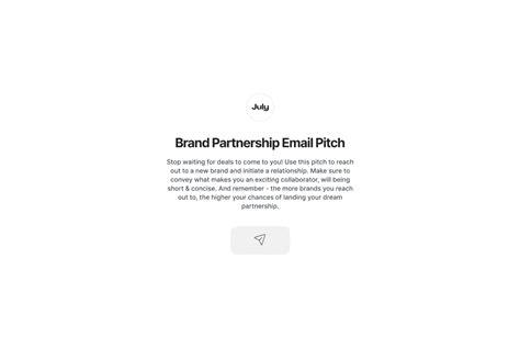 Brand Pitch Email Template July 1 Platform For Creator Agencies