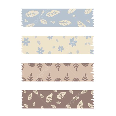 Conjunto De Fitas Washi Florais Png Fita Washi Fofa Fita Washi