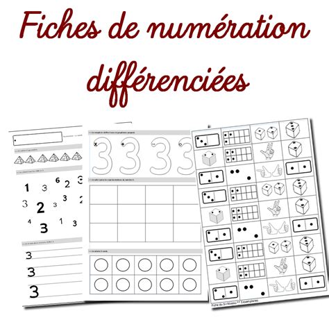 Voici Un Ensemble De Fiches De Numération Pour Les élèves De Cycle 1