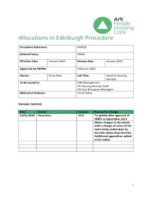 Fillable Online Allocations In Edinburgh Procedure Fax Email Print