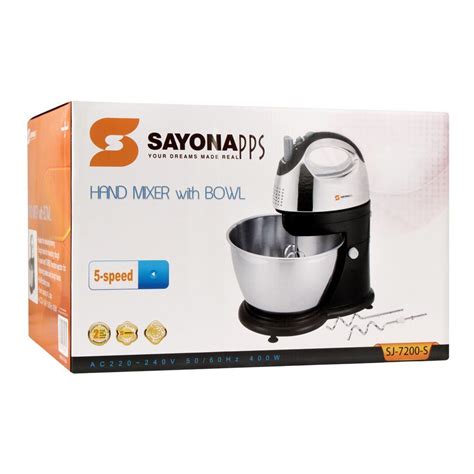 Order Sayona Hand Mixer With Bowl 4l Sj 7200 S Online At Special