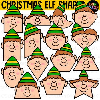 Christmas Elf Shapes Clipart By Erin Colleen Design Tpt