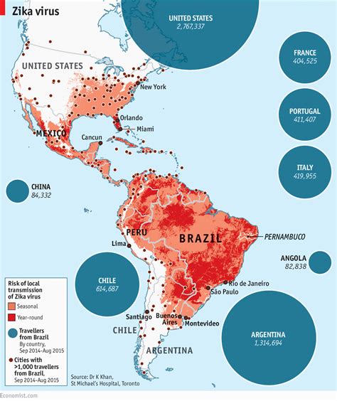 Daily Chart The Spread Of Zika Virus The Economist