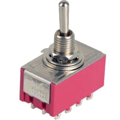 INTERRUPTOR PALANCA 12 PIN 4 CIRCUITOS 3 POSICIONES ON OFF ON 250V 2A