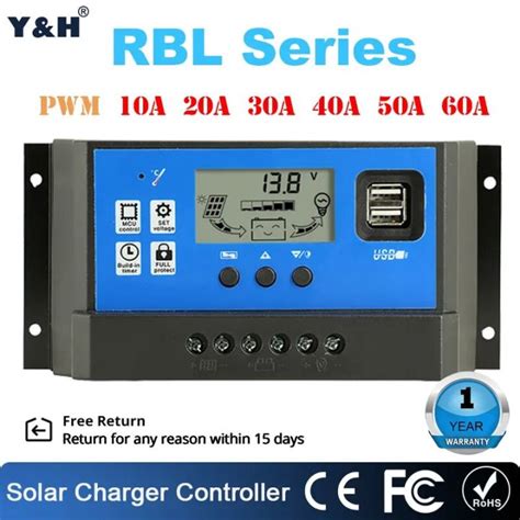 10A 20A 30A 40A 50A 60A Solar Charge Controller PWM 12V 24V Controller