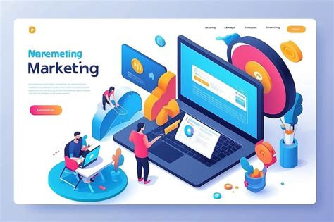 Premium Photo Digital Marketing Modern Flat Design Isometric Concept