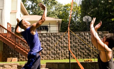 picture  young men volleyball court