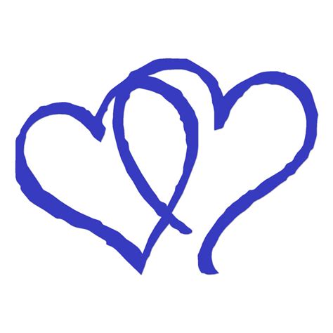 Blue Interlocking Hearts Clip Art