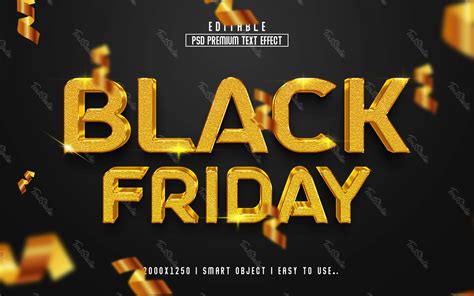 Black Friday Gold Text Effect Photoshop Premium Psd File