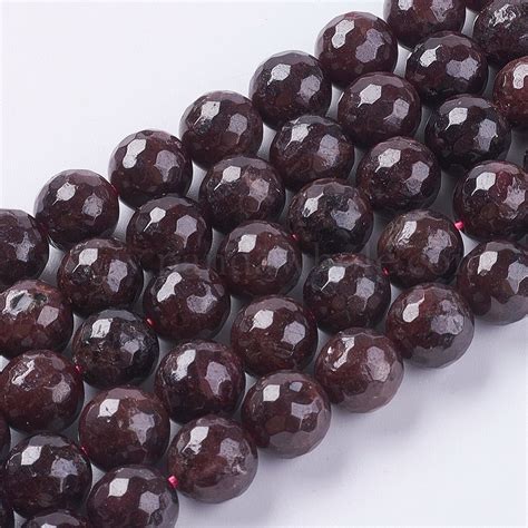 Wholesale Natural Garnet Beads Strands Faceted Round In Bulk